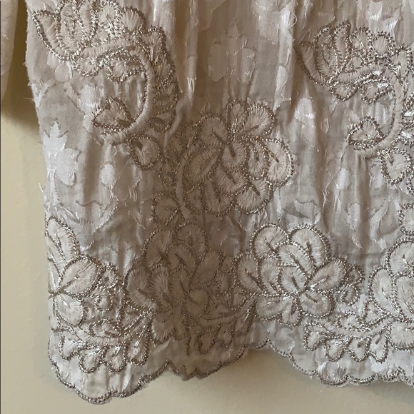 Embellished Anthropologie boho cotton blouse sz4 - Picture 4 of 10